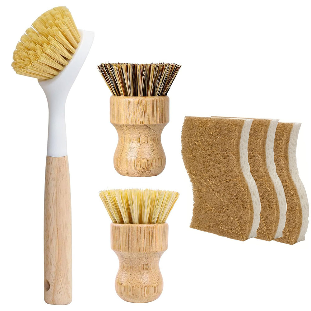 6Pcs Bamboo Dish Brush & Spong - Dish Brush Bamboo review and price
